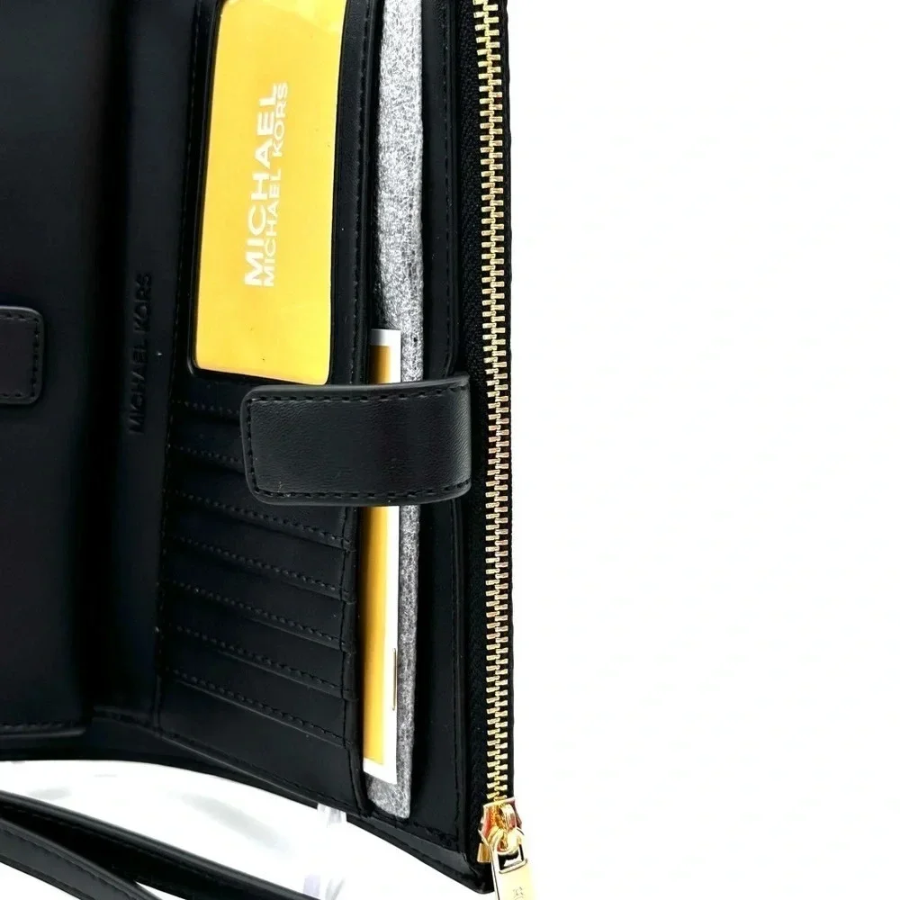 Michael Kors Large Double Zip Wallet Wristlet Black Multi